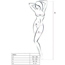 PASSION - WOMAN BS031 WHITE BODYSTOCKING ONE SIZE 2